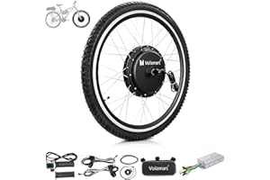 Voilamart Electric Bicycle Wheel Kit 26" 100mm Front Wheel 48V 1000W E-Bike Conversion Kit, Cycling Hub Motor with Intelligent Controller and PAS System for Road Bike(Without Battery)
