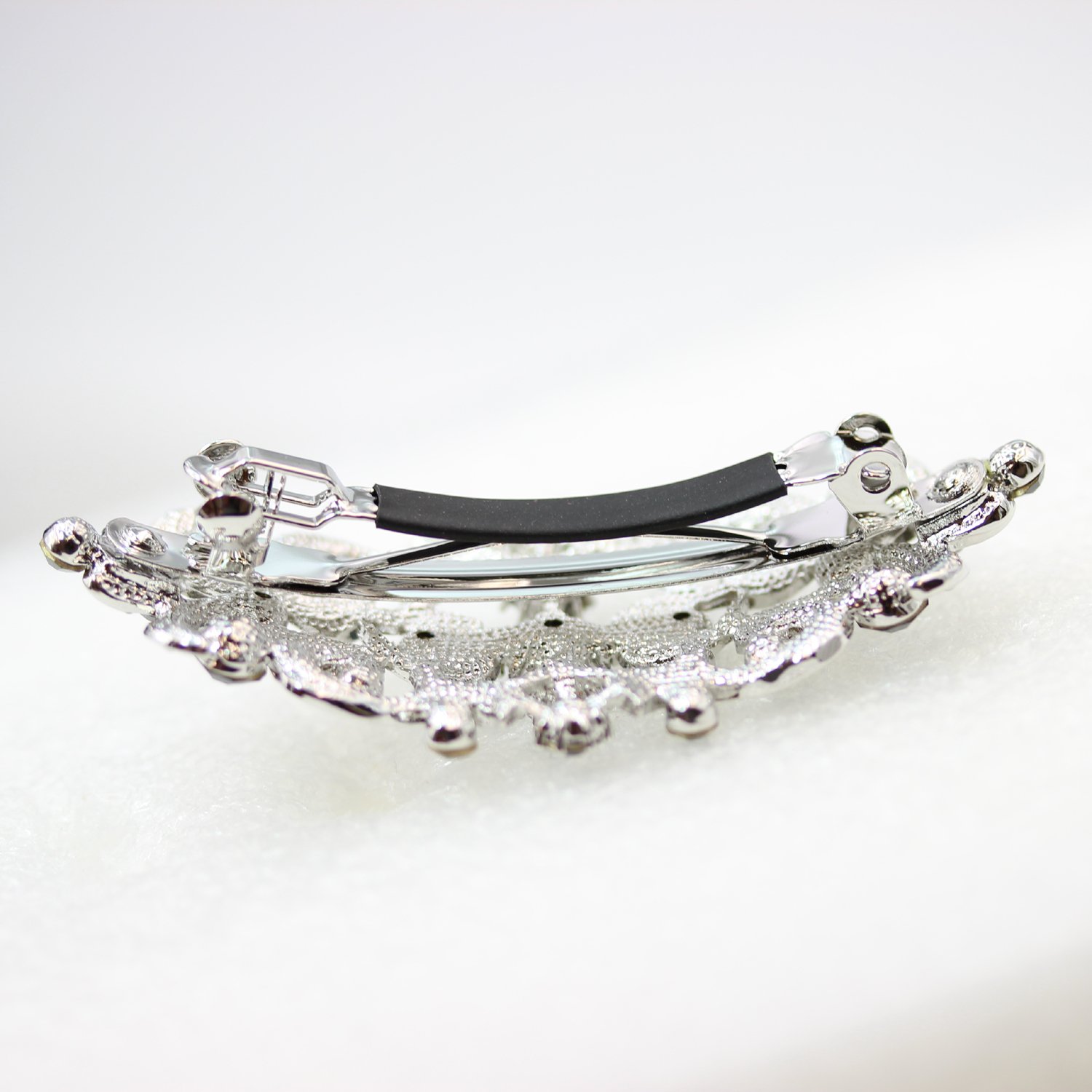 Faship Gorgeous Aqua Blue Rhinestone Crystal Floral Hair Barrette Clip : Beauty
