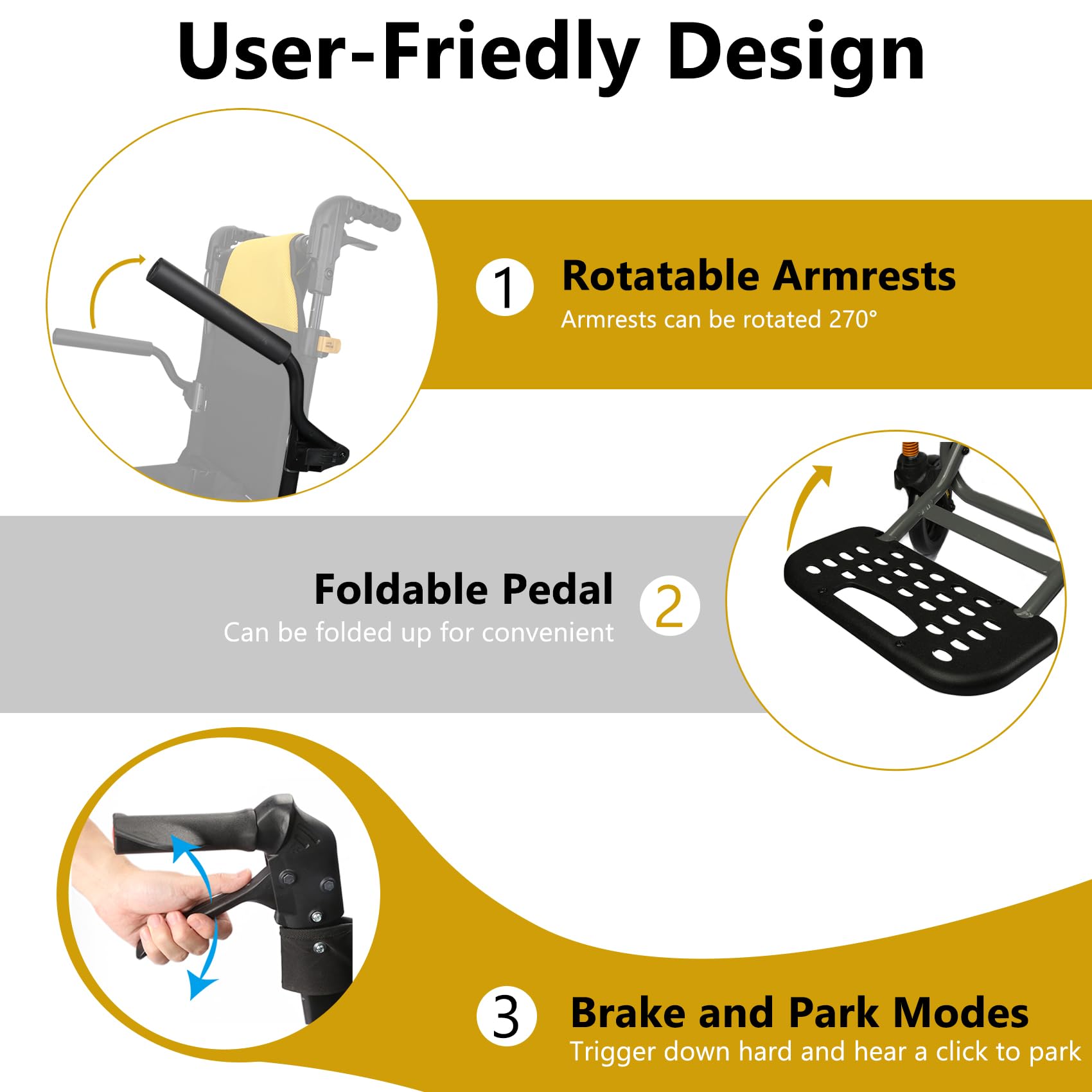 Wheelchairs for Adults Transport Chair Lightweight Foldable with Telescopic Handle, 19.4lbs Portable Folding Travel Wheel Chairs for Seniors