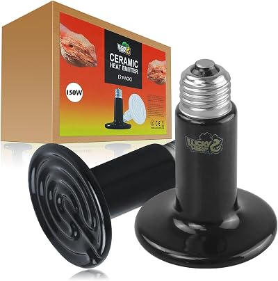 LUCKY HERP Ceramic Heat Emitter 150W Reptile Bulbs 2Pack E27 Vivarium