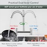 Peppermint Bridge Kitchen Tap 2 Hole Chrome 360 Swivel Spout Brass view 6