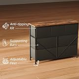 CAIYUN 7-Drawer Chest of Drawers Fabric Storage Tall Brown Dresser view 5