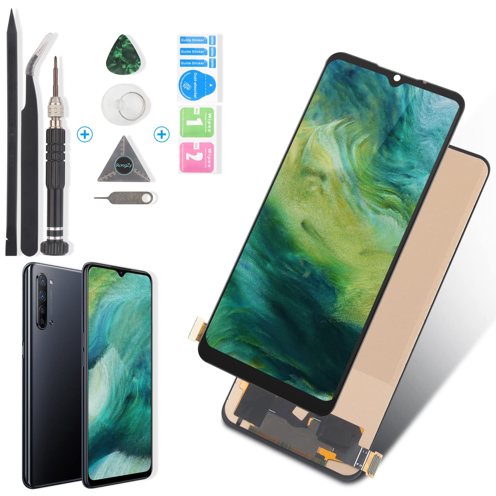 RongZy Compatible with Oppo Find X2 Lite CPH2005 Replacement Screen TFT LCD Display and Touch Screen Digitizer with Tools (Black)