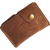 PIDAVLIYA'S 100% Leather Card Holder, Credit Card Wallet, Cardholder Wallet, Minimalist Wallet,Christmas Gift (Antique Brown)