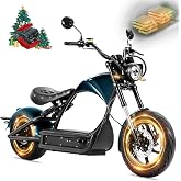 Eahora 2026 Peak 6000W 55MPH M1P Pro Electric Motorcycle for Adults 60V 42AH+50AH 55Miles/110MIiles Long Range 2 Persons Full Suspension Dual Hydrulic Brakes Dual Batteries Street Legal Motorycle