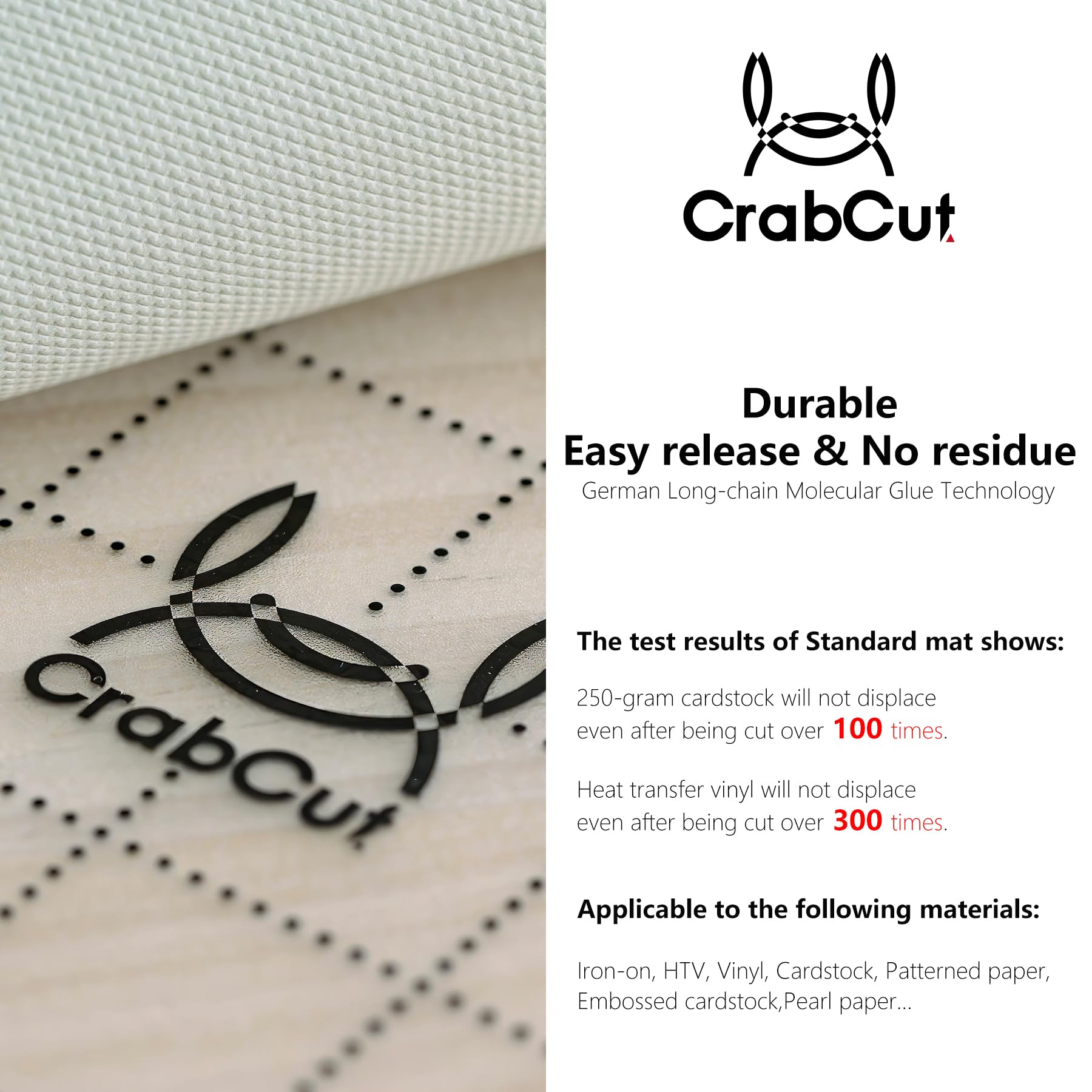 Crabcut Cutting Mats for Silhouette Cameo 5/4/3/2/1 12x12 Inch 4 Mats Standard Stickness Dot Design Durable Long Lasting Replacement Sticky Cut Mat for HTV Vinyl Cardstock Projects
