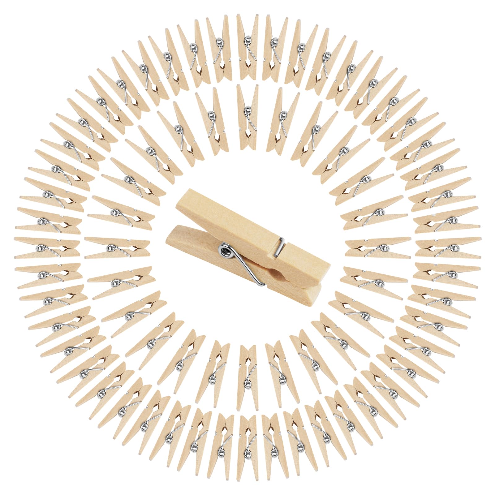 Vicloon Mini Wooden Peg, 300pcs Mini Pegs for Arts and Crafts, Tiny Clips for Photo Wall Home School Wedding Decoration, 2.5 x 0.9cm