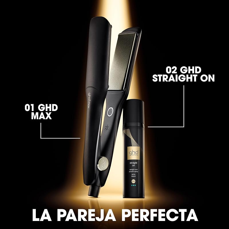 Max - Plancha de Pelo Profesional de Placas Anchas, Más Brillo.