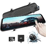AUTOWOEL 2.5K Mirror Dash Cam, 12" Touch Screen Front and Rear Dual Dash Camera for Cars, Super Night Rear View Mirror Camera