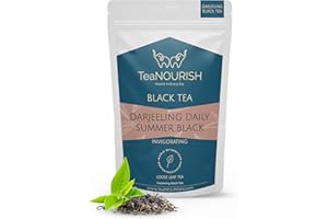 TeaNOURISH Darjeeling Daily Summer Black Tea | Original English Breakfast Tea | Energizing & Aromatic Loose Leaf Tea | Freshl