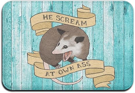 Amazon Com Hlive Funny He Scream At Own Ass Doormat 23 6 X15 7 Welcome Door Mats Inside Non Slip Entrance Rug Home Kitchen
