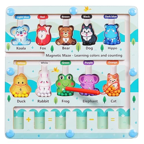 QZMTOY Magnetic Color Number Maze, Montessori Fine Motor Skills Toys ...