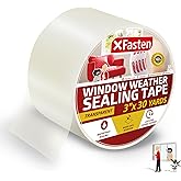 XFasten Window Sealing Tape for Winter 3” x 30 Yards RV Window Stripping for Winter | Heavy-Duty Transparent Weather Sealing 