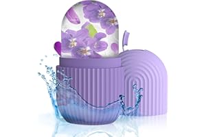 AQUUAERA Ice Roller for Face and Eye，Ice Cube Roller Massager for Skin Women Care Tools, Naturally Conditioning De-Puff Eye Bags, Reduce Migraine Pain， Reusable Massage Silicone Ice Mold （Purple）
