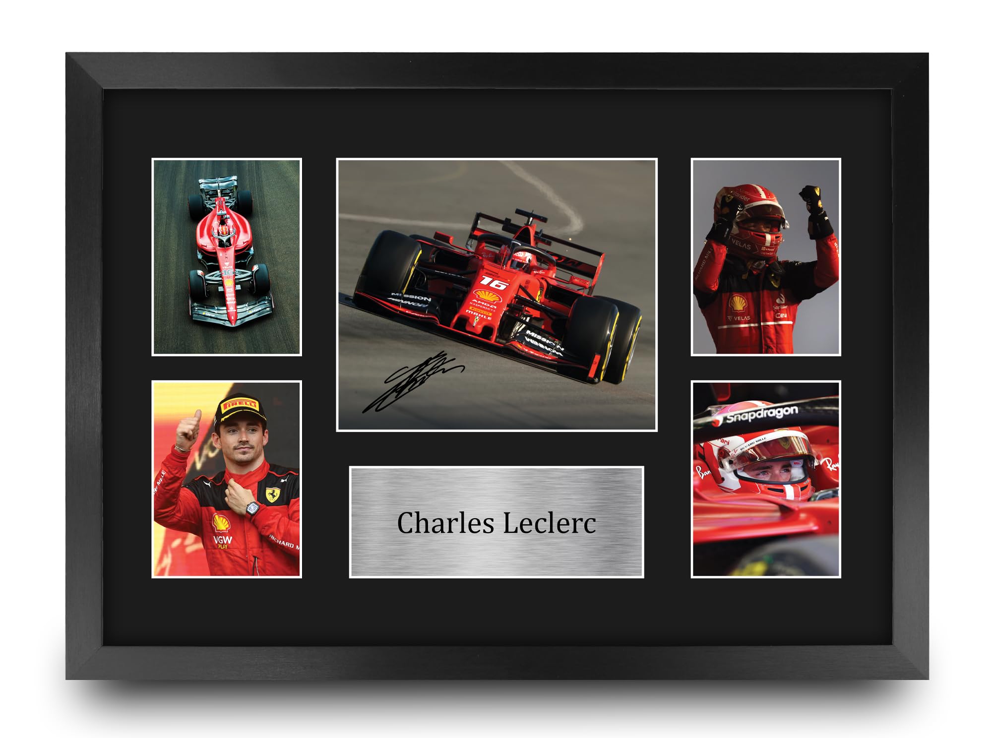 HWC Trading FR A3 Charles Leclerc Gifts Printed Signed Autograph Presentation Display for F1 Formula 1 Racing Fans - A3 Framed — image 1