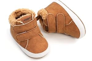 HsdsBebe Baby Ankle Boots Infant Boys Girls Fleece Booties Anti-Slip Rubber Sole Sneakers Toddler Newborn Walking Crib Shoes