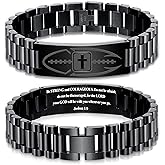 Easter Basket Stuffers-Football Gifts for Men Boys Youth Junior Coach Team Kids Player Football Bracelet Party Favors Accessories Religious Christian Bible Adjustable Stainless Steel Jewelry Gifts