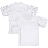 Youth Blank Football Jersey,Kid's Mesh Plain Football Shirt 90s Hip Hop Retro Dry-Fit Soccer Sports Tee for Party