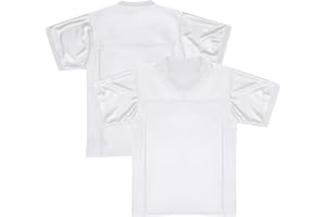 QTWW INC Youth Blank Football Jersey,Kid's Mesh Plain Football Shirt 90s Hip Hop Retro Dry-Fit Soccer Sports Tee for Party