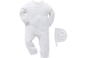 Booulfi Baby Boy's Christening Baptism Outfits Suit with Hat，Cross Detail