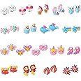 HIFOT 18 Pairs Clip on Earrings for Girls, Animals Candy Hypoallergenic Earrings Princess Pretend Dress Up Jewelry for Little Girls Kids Toddler