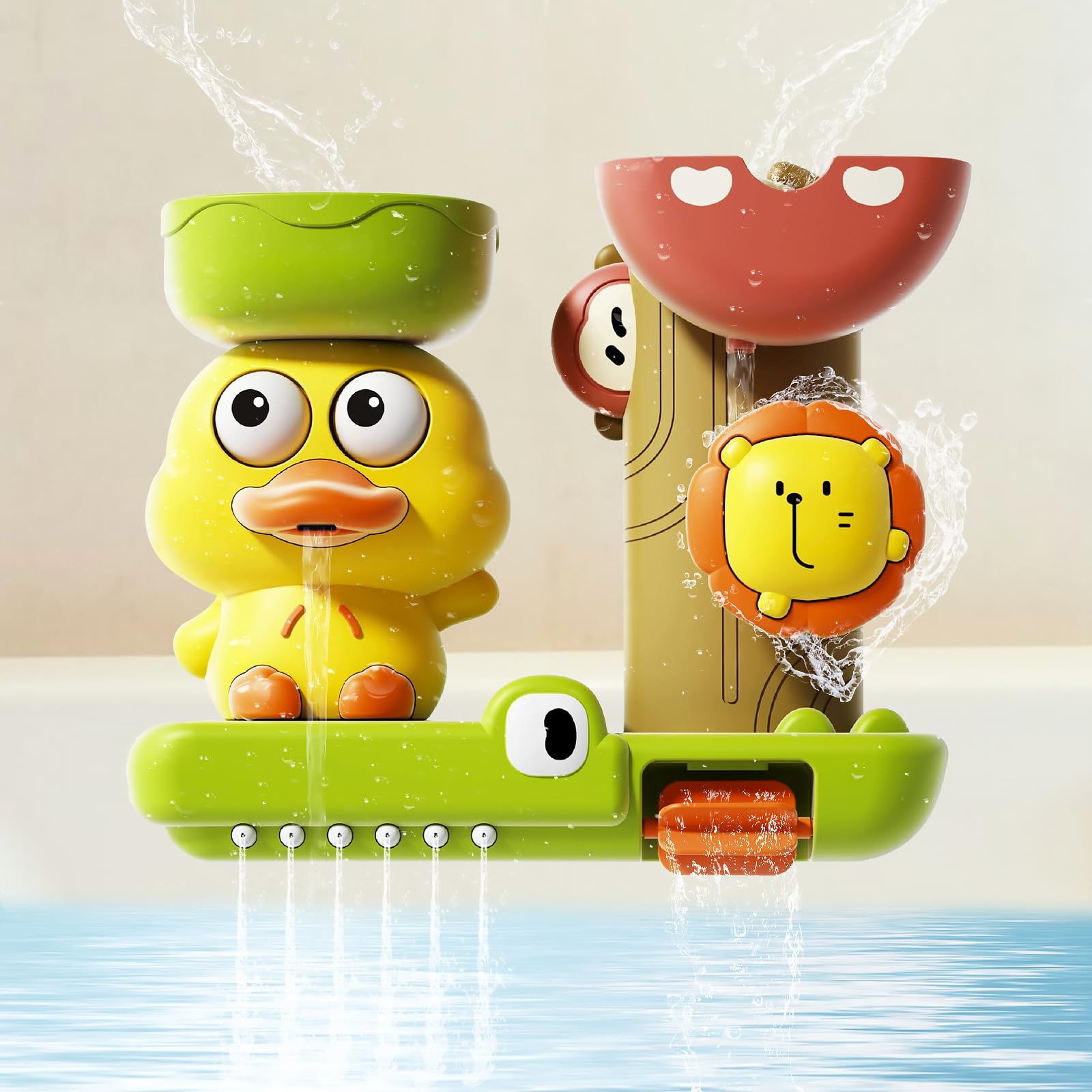 Bath Toys for 1 2 3 4 Year Old Water Toys for toddlers Girls Boys Gifts Baby Spinner Toy Duck Bath Toy for Babies kids Mould Free Bath Toys for 18+ Months and Older