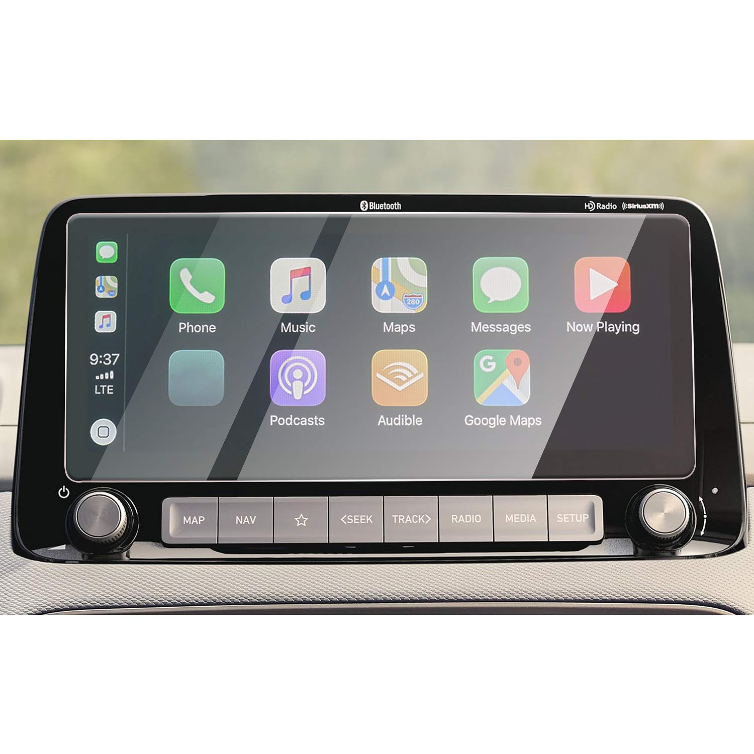 CDEFG Compatible with Hyundai Kona Hybrid Electric EV 2020-2022 2023 Car Navigation Glass Screen Protector 9H Scratch-Resistant Anti-Fingerprint 10.25 Inch GPS Transparent Screen Protector