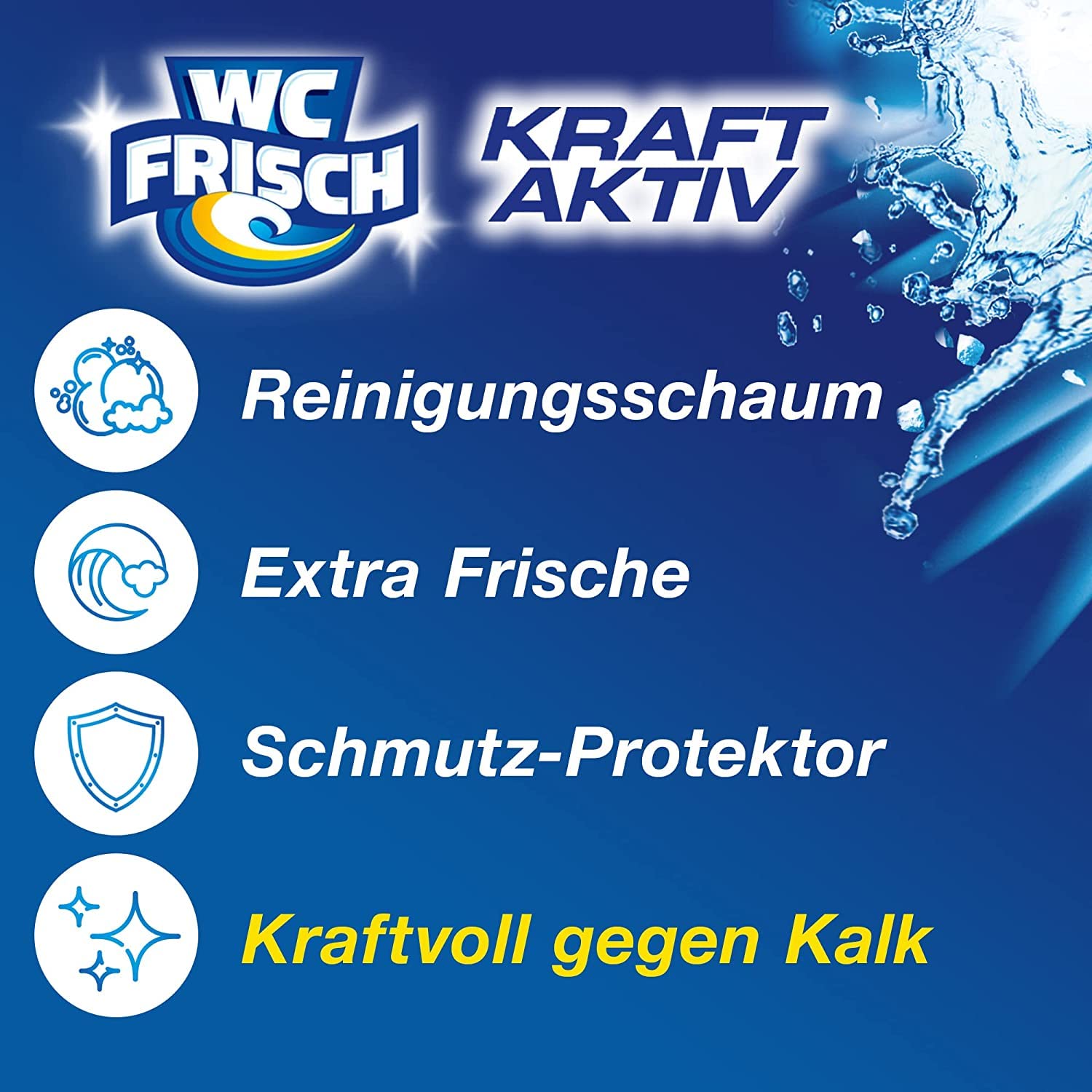 WC FRISCH WC Reiniger Gel Ozeanfrische (750 ml), WC Reiniger mit Lufterfrischer-Effekt, Toilettenreiniger sorgt für hygienische Frische, mit 4-fach Aktivstoff-Kombination 4