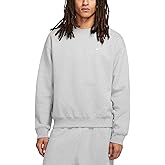 Nike Sportswear Solo Swoosh Men's Fleece Crew (as1, alpha, l, regular, regular, Dark Grey Heather/White)