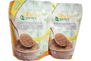 Gold top Organic Ground Flaxseed Cold Milled 454 Gram/Bag by Twinfood, a Set of 2 Packs (2 Bags)