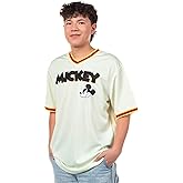 Disney Mens Mickey Mouse Baseball Jersey - Mens Classic Mickey Mouse Pullover Baseball Jersey Mickey Mouse Fashion Shirt