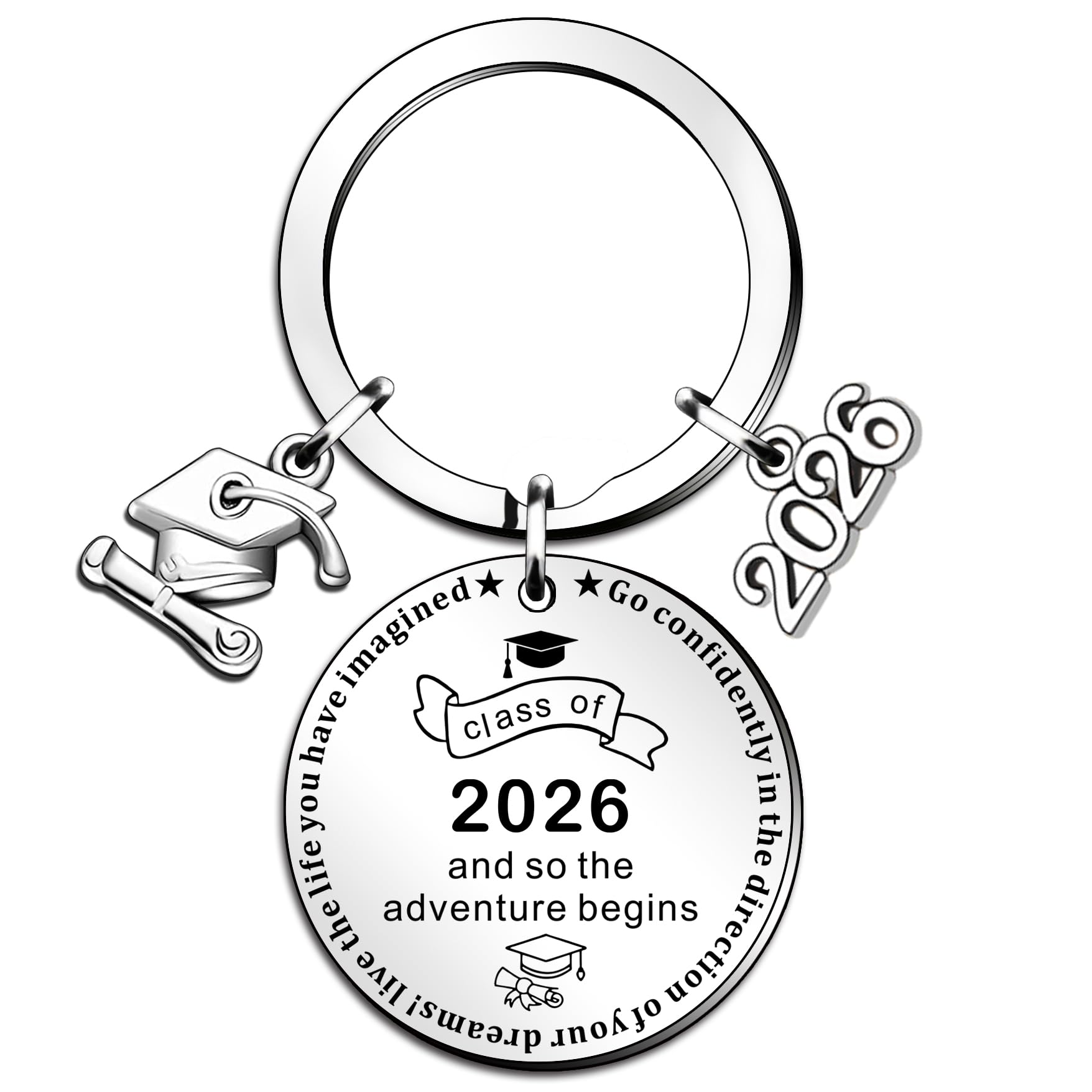 QMVMV Graduation Gifts for Her Him Class 2026 Keyring for Men Women Inspiring Graduates from College Medical High School Daughter
