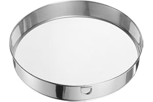 uxcell 304 Stainless Steel Flour Sifter, 12Inch 40 Mesh Round Sifter Flour Sieve Mini Fine Mesh for Baking Cake Bread, Silver