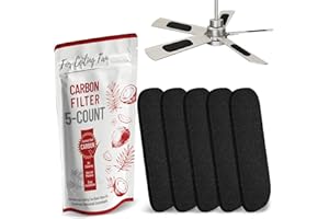 Zekola Ceiling Fan Filters for Blades 5-PACK, Activated Coconut Shell Carbon Ceiling Fan Air Purifier Pads, Easily Sticks on Ceiling Fan Blade