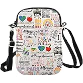 WCGXKO Paraprofessional Gift Para Gift Teacher’s Aid Zipper Crossbody Bag Paraprofessional Appreciation Gift