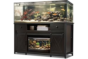 Fantico 75-120 Gallon Aquarium Stand with Power Outlets - Dual Aquarium Support, Cabinet Storage, Thick Hardwood Top, Versati
