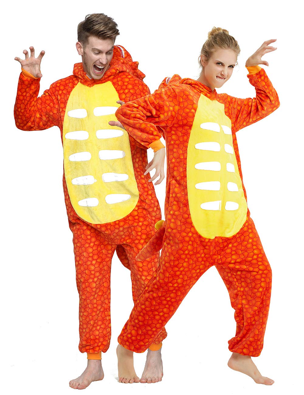 Photo 1 of CASABACO Dinosaur Costume Onesie Adult Women Novelty Onepiece Pajamas, Red, M