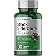 Horbaach Black Elderberry with Vitamin C and Zinc | 90 Chewable Tablets | Mixed Berry Flavor | Immune Support Complex | Vegetarian, Non-GMO, and Gluten Free Supplement