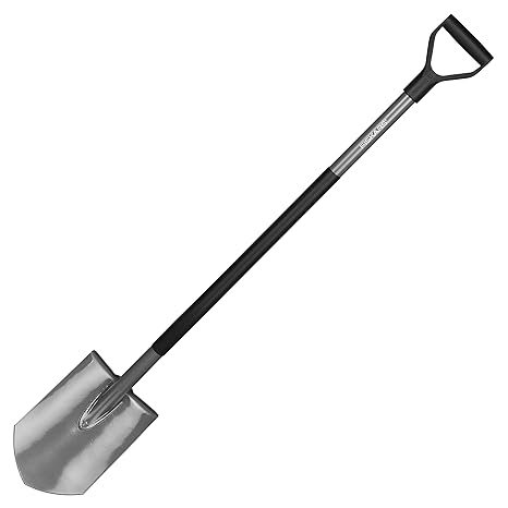 Fiskars Gärtnerspaten für harte, steinige Böden, Spitz, Länge 125 cm, Hochwertiger Borstahl, Grau/Schwarz, Ergonomic, 1001568