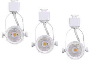 CLOUDY BAY Juno Type LED Track Light Head,10W CRI 90+ 3000K Warm White Dimmable,Adjustable Tilt Angle Track Lighting Fixture, 40° Angle for Accent Retail,White Finish-3 Pack