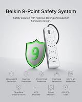 Belkin 8-Outlet Extension Lead with USB 2x 2.4A USB Ports 2m Surge Protected view 4