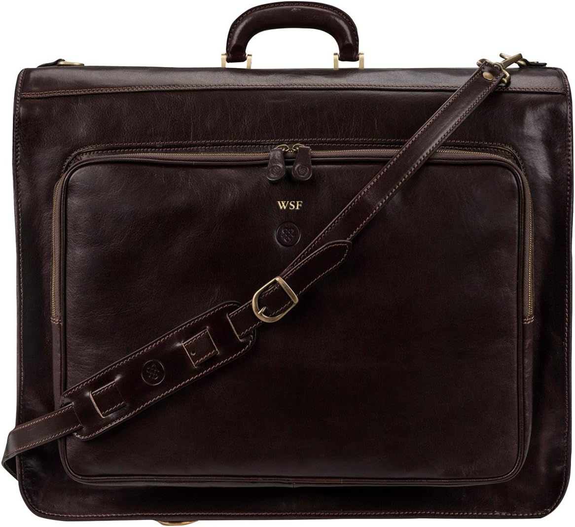 mens leather suit bag
