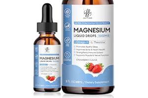 IMATCHME Magnesium Glycinate Liquid Drop with Citrate, Oxide and Taurate, Calm Magnesium with Omega3, L-Theanine, D3, B6, B12 for Calm, Sleep, Leg Cramps, Muscles, Energy, Sugar-Free Strawberry Flavor, 2 Fl Oz