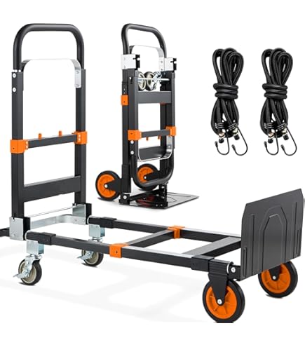 Heavy Duty Hand Truck Dolly 3-in-1, Convertible Hand Truck Steel