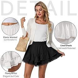 Lepunuo Womens Shorts High Waisted Skorts Flowy