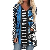 MARSVOVO Trendy Long Sleeve Shirts for Women Lightweight Plus Size Tunic V Neck High Low Baggy Casual Tops