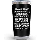 KLUBI Birthday Gifts for Women Men - I Came I Saw I Forgot Tumbler 20oz Black Gag Gifts Funny Adult Grandpa for Him Drinking Cups for Elderly Senior Citizen 65th Birthday Gifts, 75th, 40th, 50th, 60th