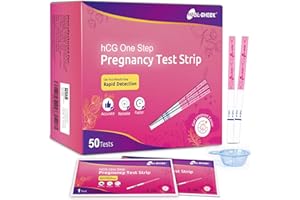 HEAL-CHECK HCG Pregnancy Test Strips, 50-Count HCG Test Strip with 50 Free Collection Cups,Early Pregnancy Test Kit,Easy at Home