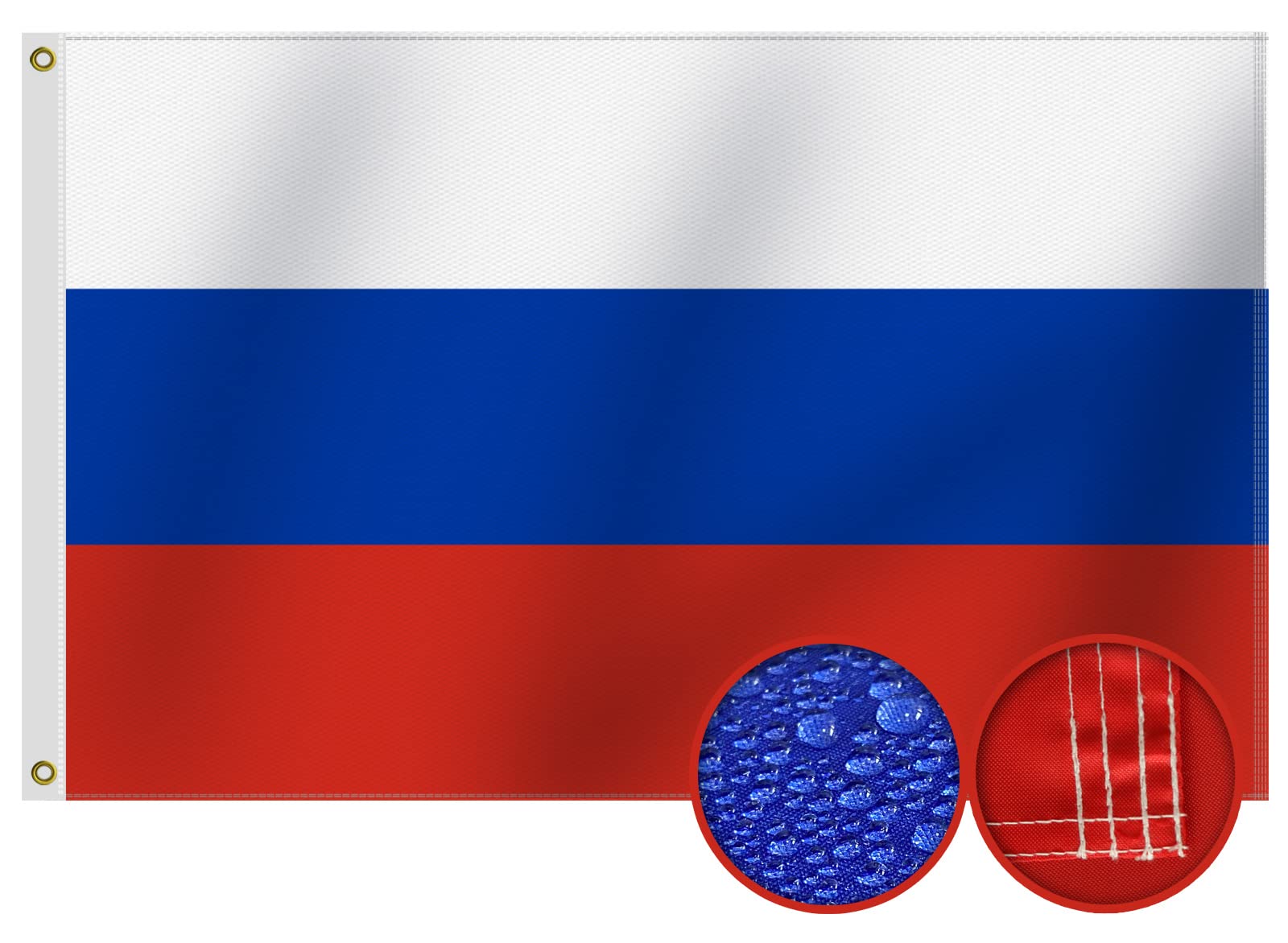 Heavy Duty Russia Flag 3x5 Ft, Longest Lasting Oxford Nylon 210D|Four Rows Stitching Fly Ends|Russian National Flags Decoration Gift Yard House Banner — image 1