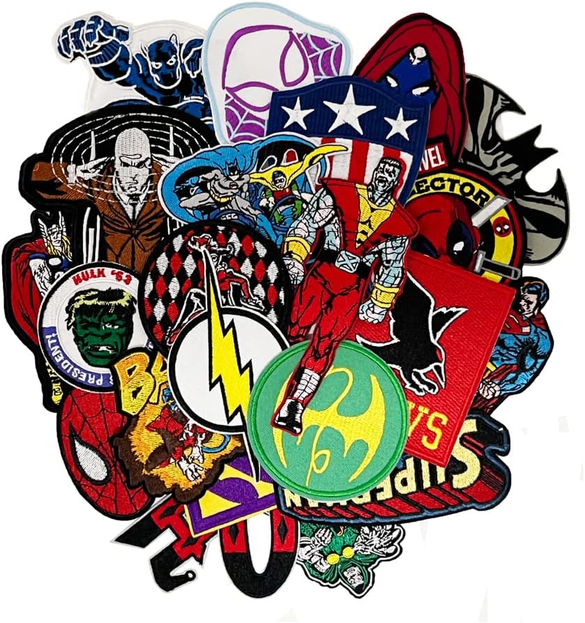 Mixed Media - 23pcs Halloween Costume Cosplay Mixed Movie TV Series Embroidered Iron On Patches